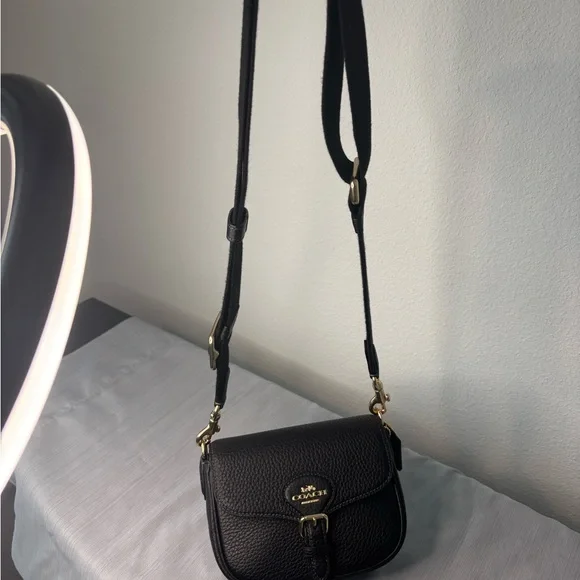 Coach Black Pebbled Leather Crossbody Bag - Picture 9 of 11
